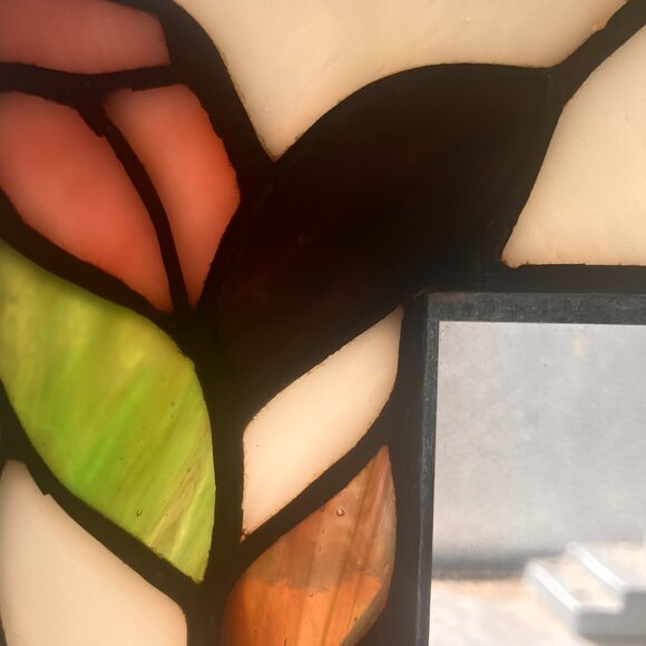Stained Glass Photo Frame - Hummingbird and Flowers - Handcrafted - Picture 3 of 9